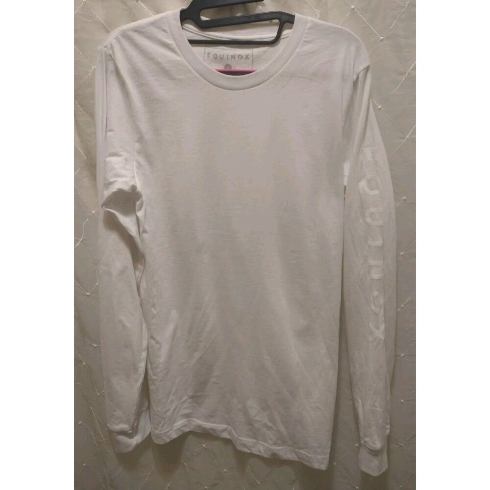Equinox Women Small White Long Sleeve Shirt Basic Plain Essential Staple Capsule